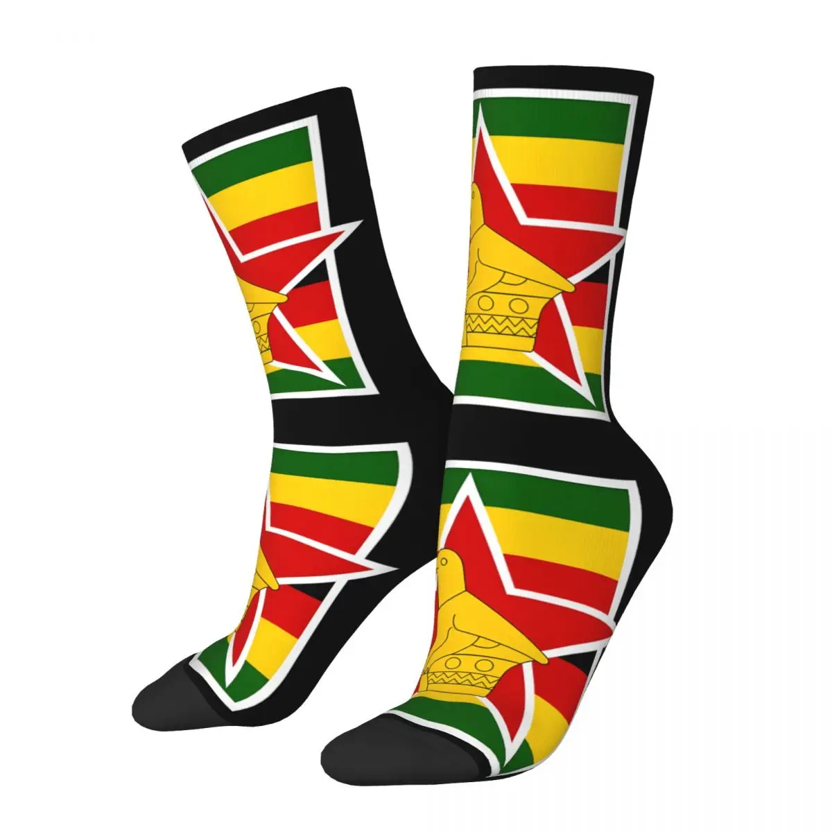 Zimbabwe Bird Flag Kawaii Socks Shopping Cartoon Pattern Socks