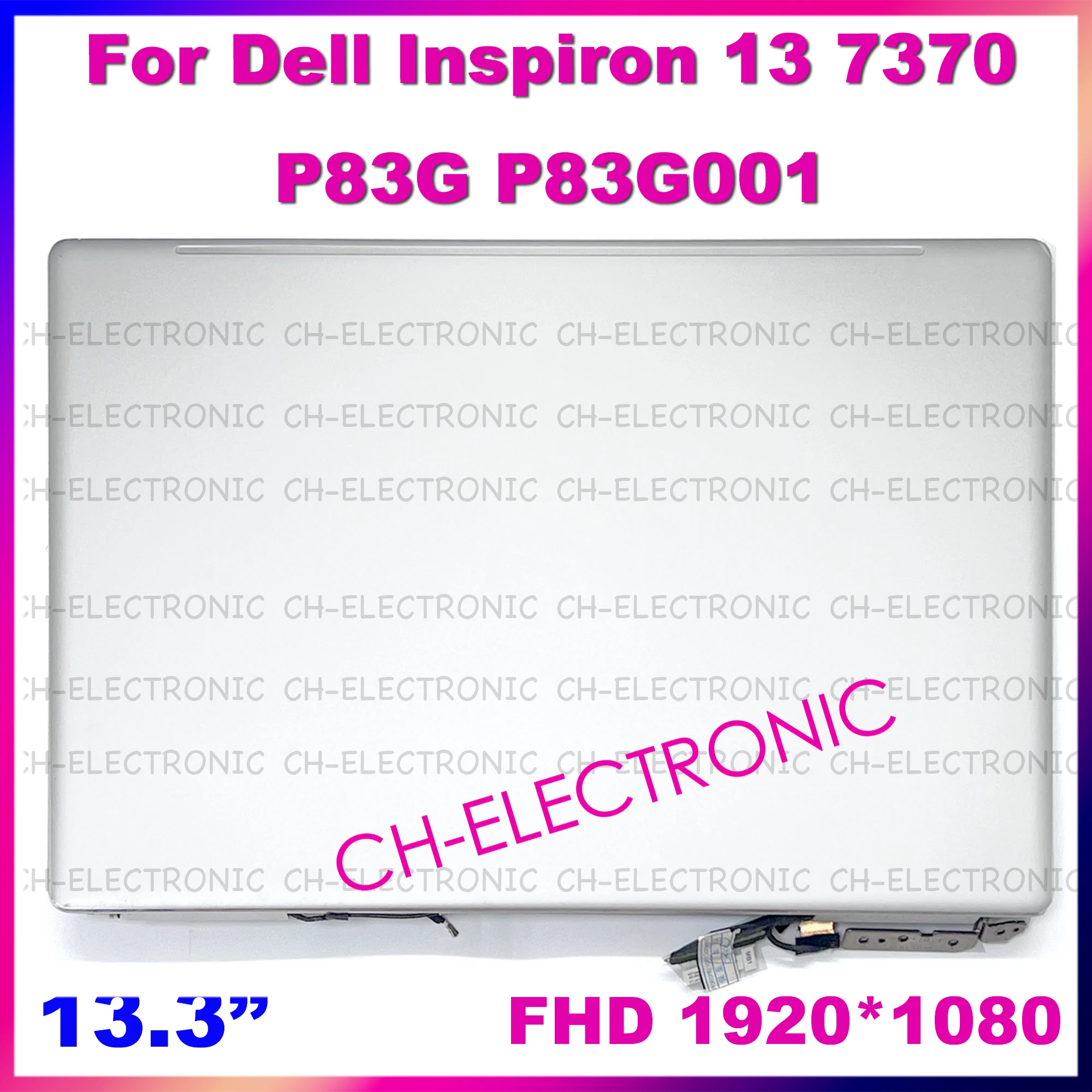 13.3" LCD LED Display Touch Screen Digitizer Full Complete Assembly For Dell Inspiron 13 7370 P83G P83G001 sliver