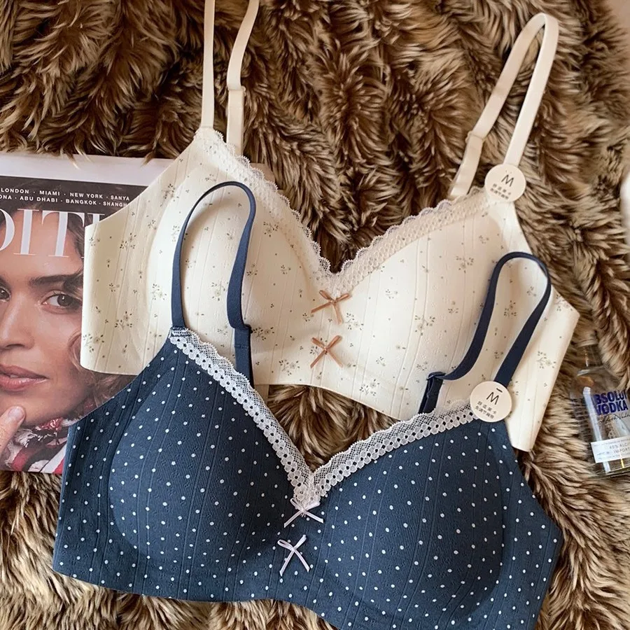 Sem anel de aço push up roupa interior para mulher menina suporte macio sutiã anti-flacidez fino respirável conforto lingerie bralette