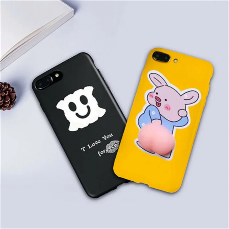 3D Cartoon Sticker Phone Case Stickers Cute Butt Decoration Soft Silicone Stress-reliever Car Door Anti-collision Protection Toy