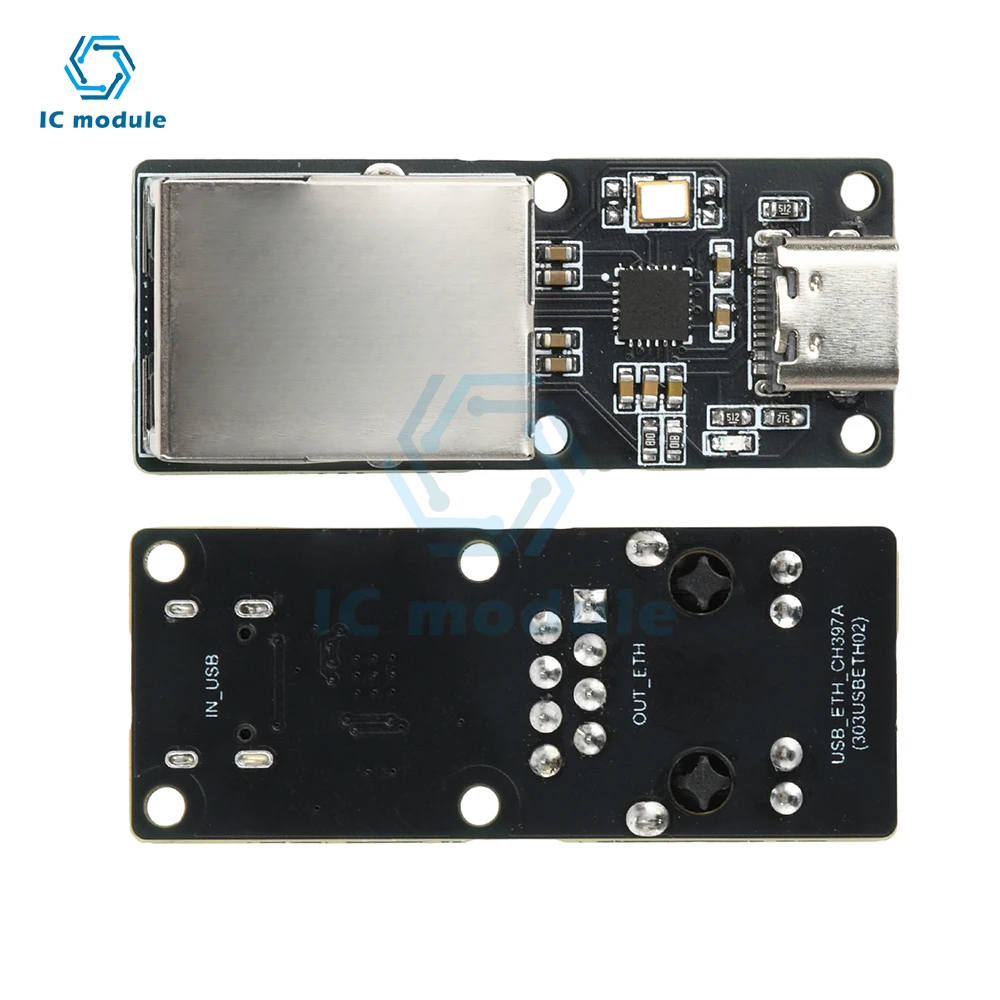 Moduł Ethernet USB na RJ45 CH397A 100Mbps Karta sieciowa USB Typ C Mini Przenośny Design Stabilna Wydajność
