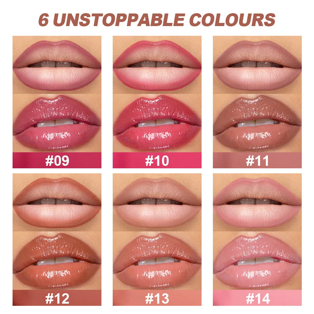 2In1 Lipstick Set Makeup Lip Glize & Lip Linze Lasting Cosmetics Nude Brown Contour Lipliner Water Mirror Moisturizing Lipgloss