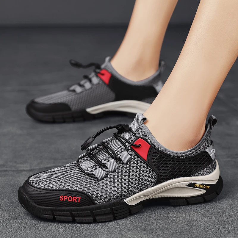 Xiaomi Men Shoes Breathable Mesh Outdoor Casual Sneakers Men New Black Rubber Flat Outdoor Footwear Sneakers Size 38-46