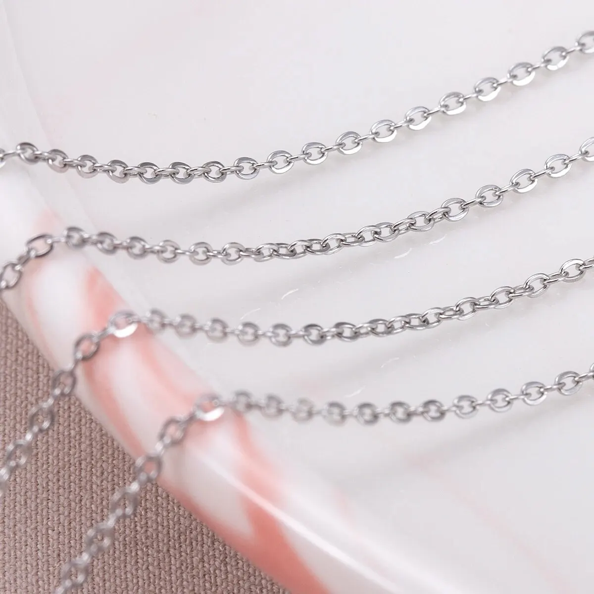 10Meters Stainless Steel Chain O Shape Cross Chains For Necklace Bracelet Jewelry Making DIY Accessories image 2