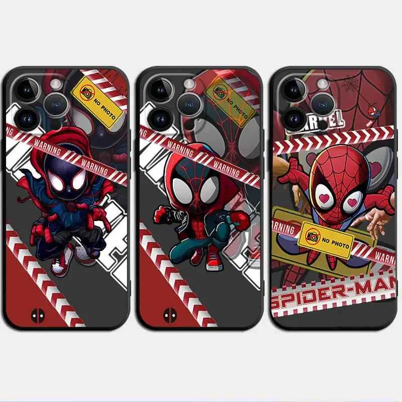 phone Cases for iphone 14 case 11 12 15 Pro XS Max 8 13 Mini X SE 7 16 Plus funda Antiscratch cover Marvel Caroon Hero Spiderman