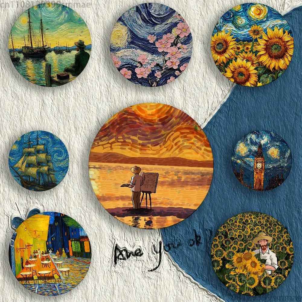 

Van Gogh 32/44/58mm Handmade Pins Round Brooch Badge Backpacks Clothes Jewelry Gifts