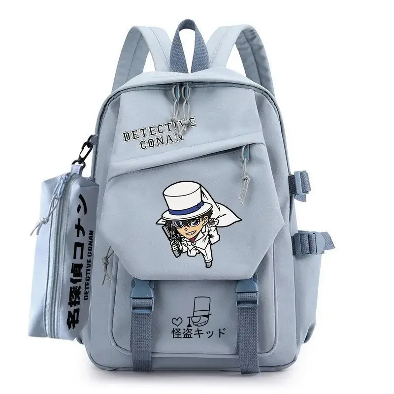 Cartoon Detective Conan Anime Grote Capaciteit Rugzak Van Hoge Kwaliteit Jeugd Schooltas Reis Schooltas Etui Tweedelige Set