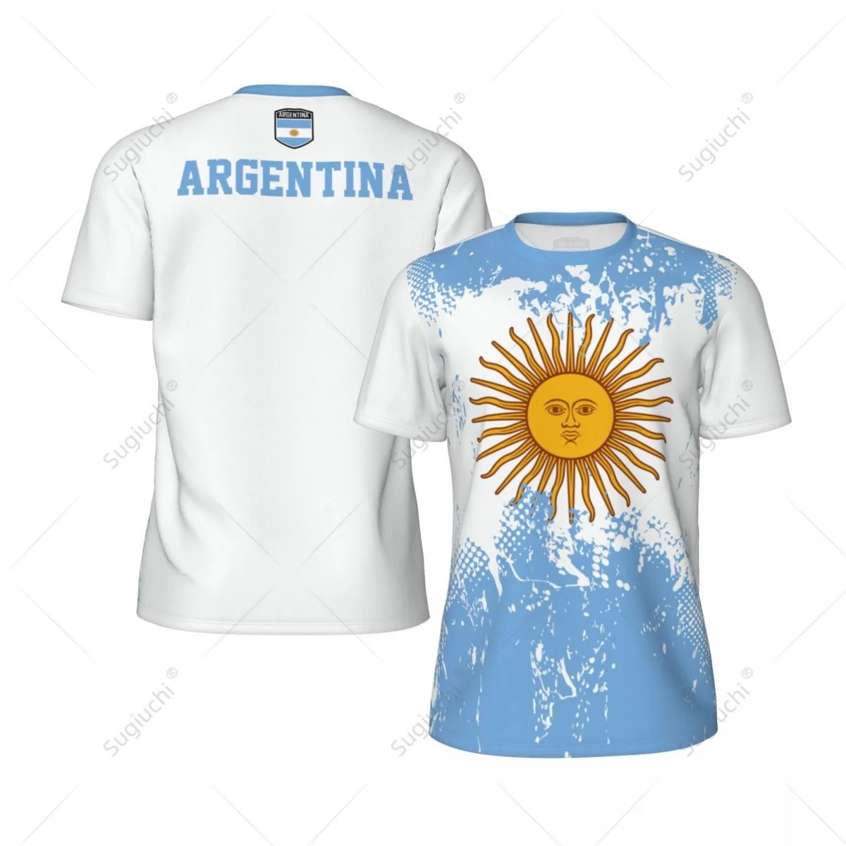 Exclusive design Argentina Flag Grain 3D Printed Men For Running Bike Soccer Tennis Fitness Sports tshirt Mesh Fans T-shirt