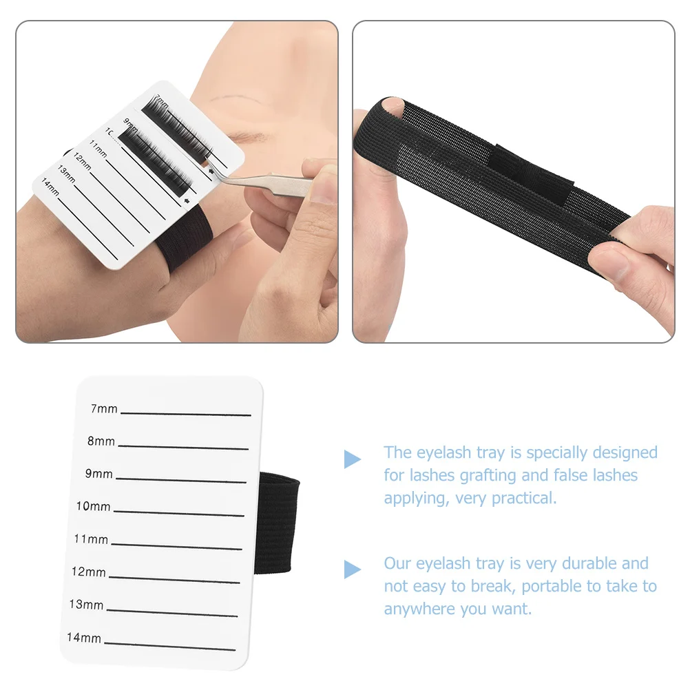 1pc Vassoio per ciglia in acrilico 7-14Mm Supporto per estensione ciglia Bordo Durevole Strumento di visualizzazione ciglia finte per truccatori Lash