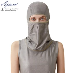 Electromagnetic radiation protective 100% Silver fiber knitted fabric head cover mobile phone, computer EMF shielding head hood