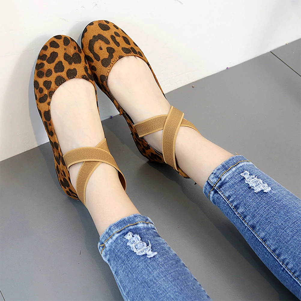 

1 Pair Leopard Print Flat Sole Leisure Shoes For Women Non-Slip Comfortable Casual Sneakers Lightweight Four Seasons Footwear