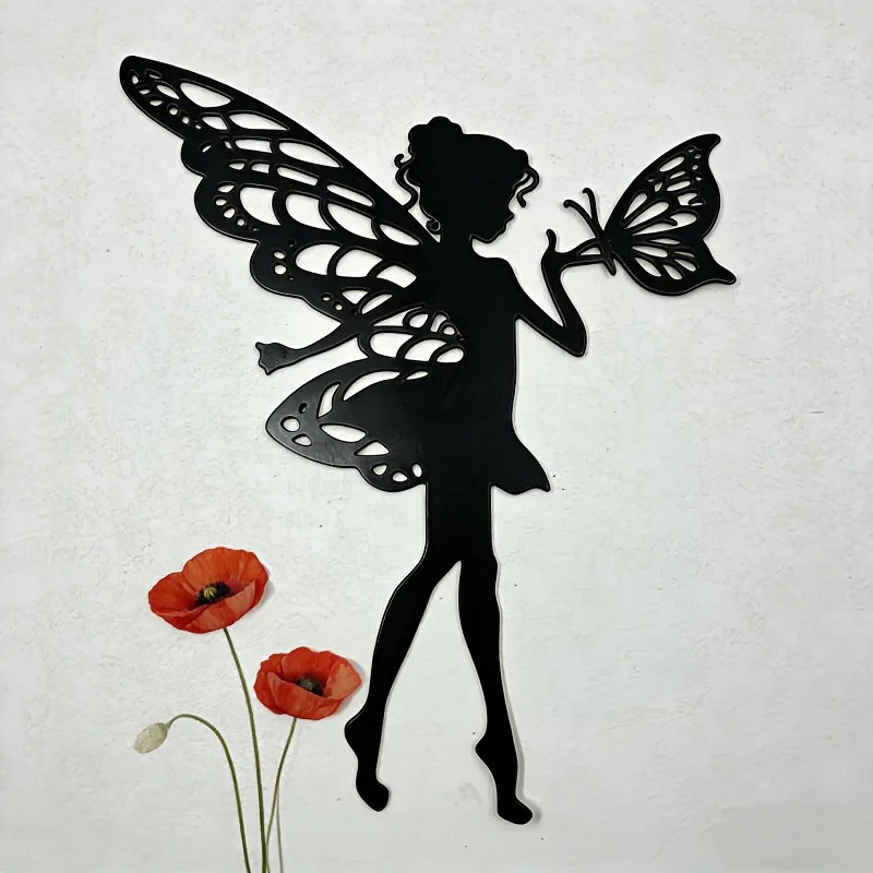 CIFBUY Metal Wall Art Butterfly Iron Decor Black Hollow Cutout Hanging Sign for Home Office Durable Modern Unique Gift Art