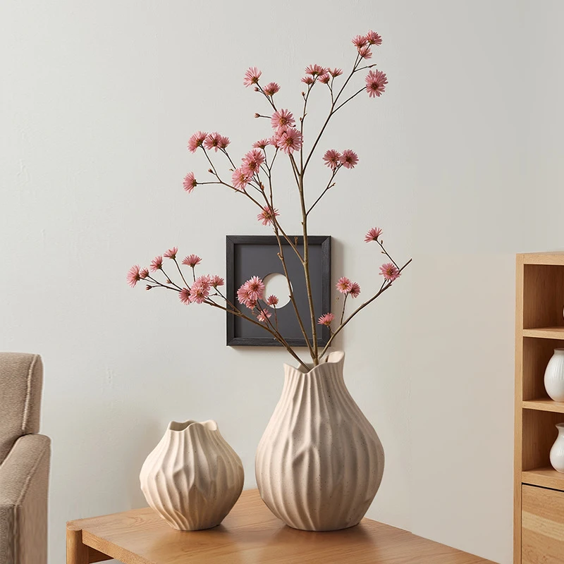 

Wabi-Sabi Style Ceramic Vase Decoration For Living Room, High-End Decorative Pottery Jar, Zen-Inspired Dry Flower Vessel From Ji