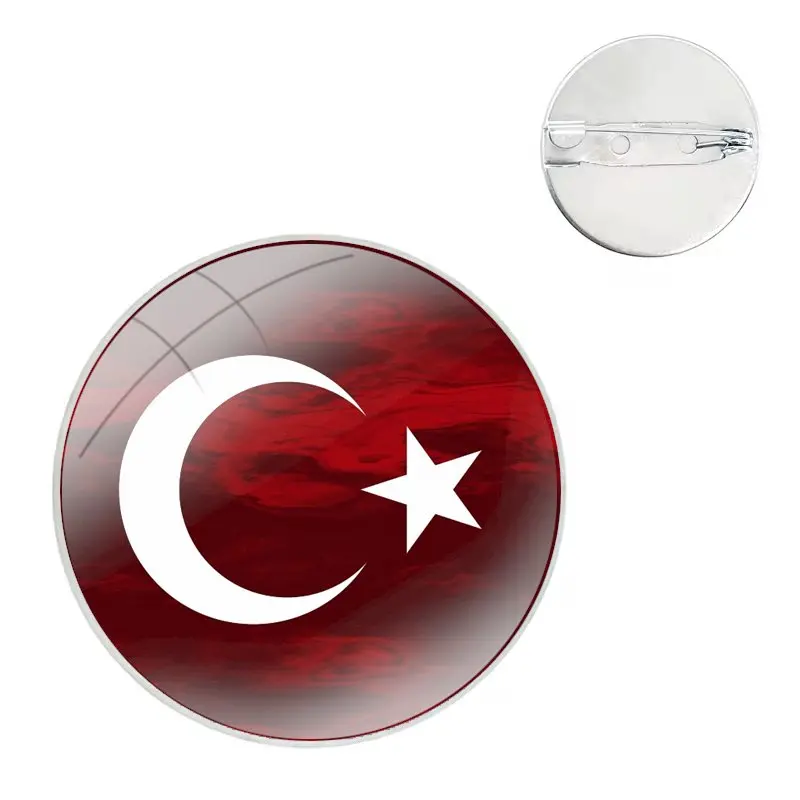 Emblema Broche Pin para Roupas e Mochila Decoração, Acessórios para Mochila, República da Turquia Bandeira, Presente