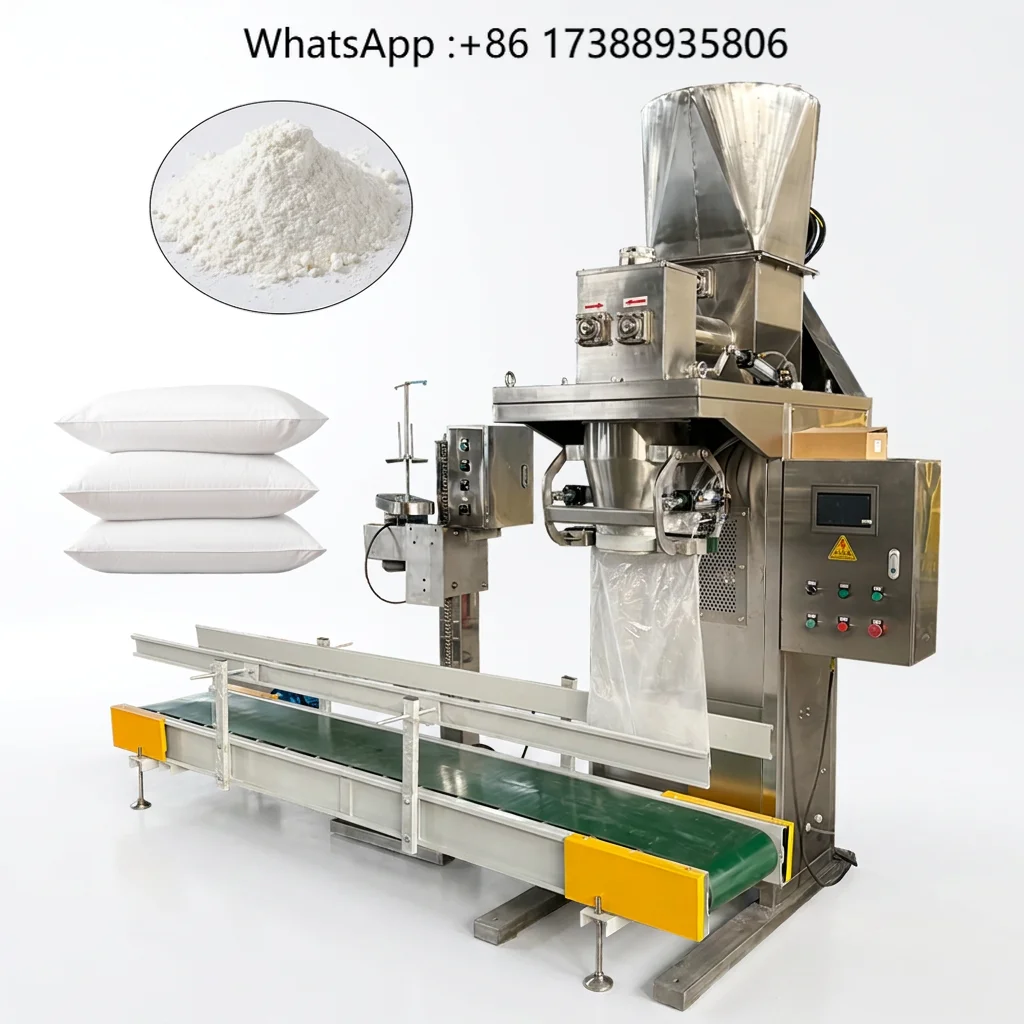 Power Open Mouth Bag Filling Machine Fast Speed Premade Bag Semi Automatic Gross Weight Packing Machine for Flour/Starch