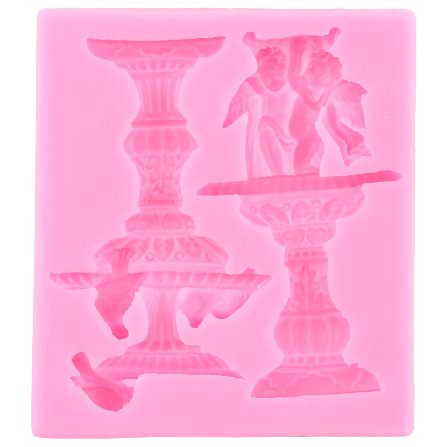 4pcs Fountain Street Lamp Silicone Mold Bench Bridge Fondant Molds Staircase Railing Cake Decoration Candy Clay Chocolate Mould