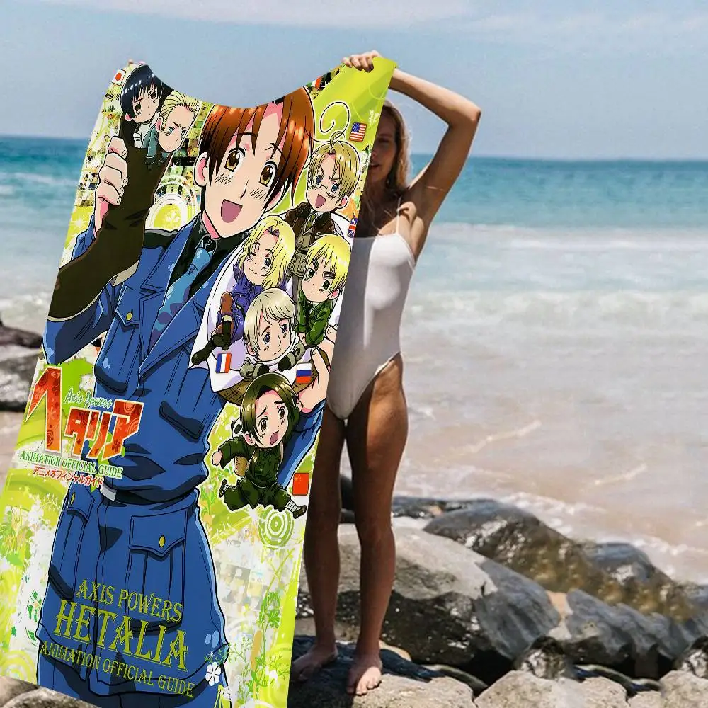 Cartoon Hetalia Axis Powers Microfiber Printed Beach Towel Mountain Climbing Yoga Beach Swimming Running Absorbent Soft Towel