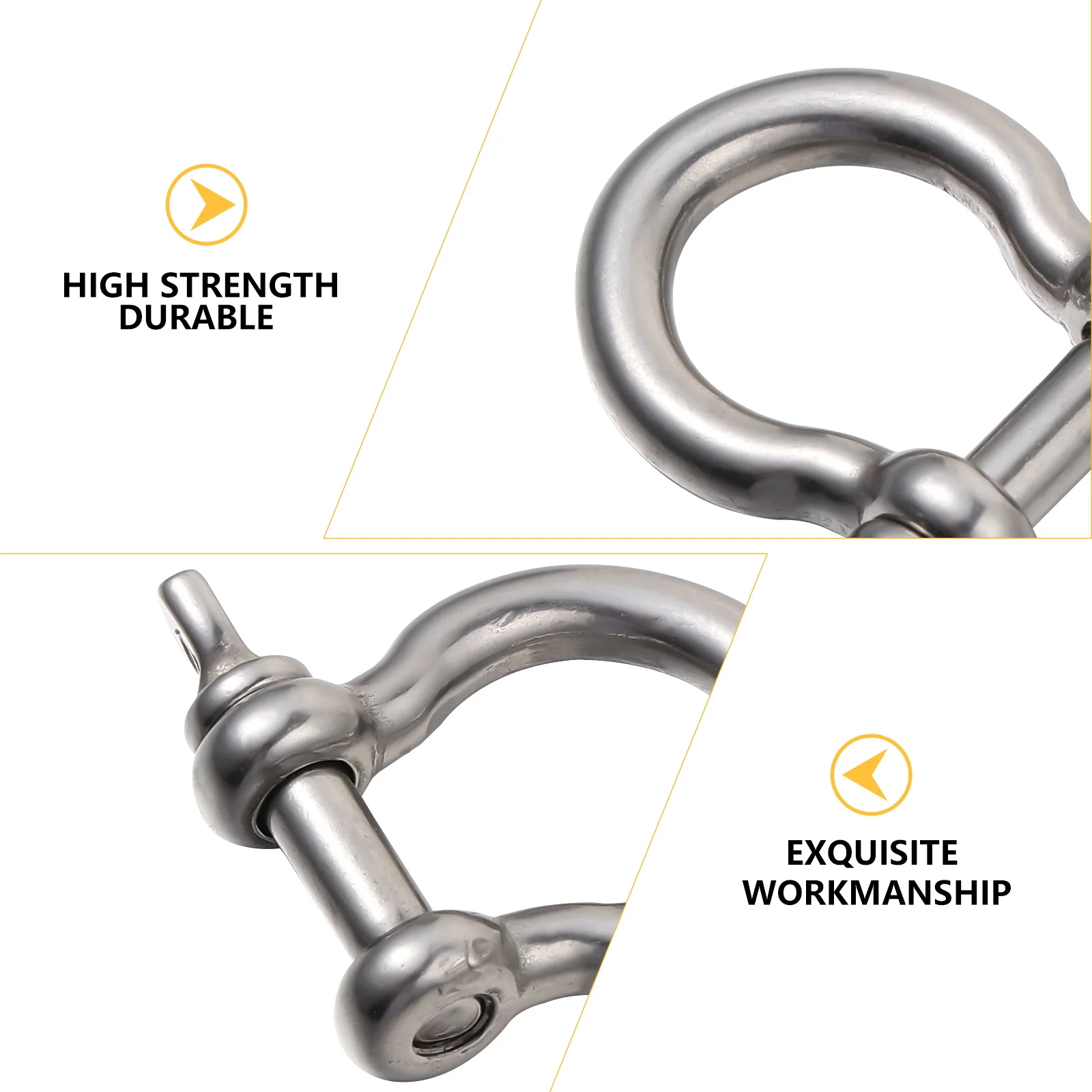 

4 Pcs Hose Pipe Horseshoe Shackle Stainless Hooks for Hanging Heavy Duty Shackles Anchor Shape Silver