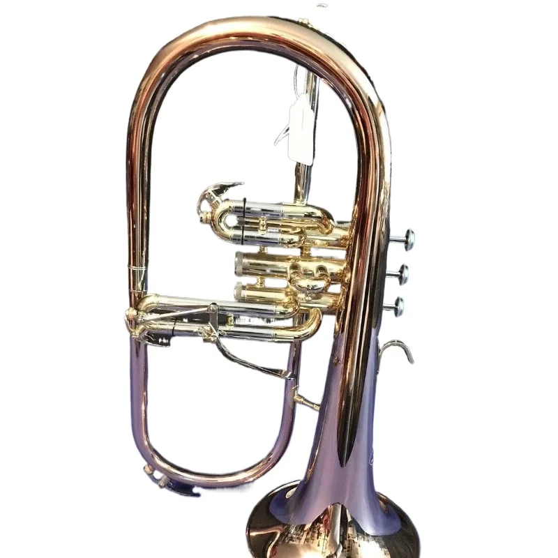 New Arrival Bb Flugelhorn  Red Brass Bell High Quality Musical Instruments Professional with Case MouthpieceJBFH-1150