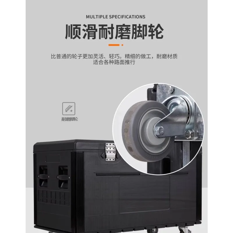 Impact Resistant PE Wheeled Transit Flight Case, Multi-Purpose Stage Stall Equipment Cable Storage Tool Box