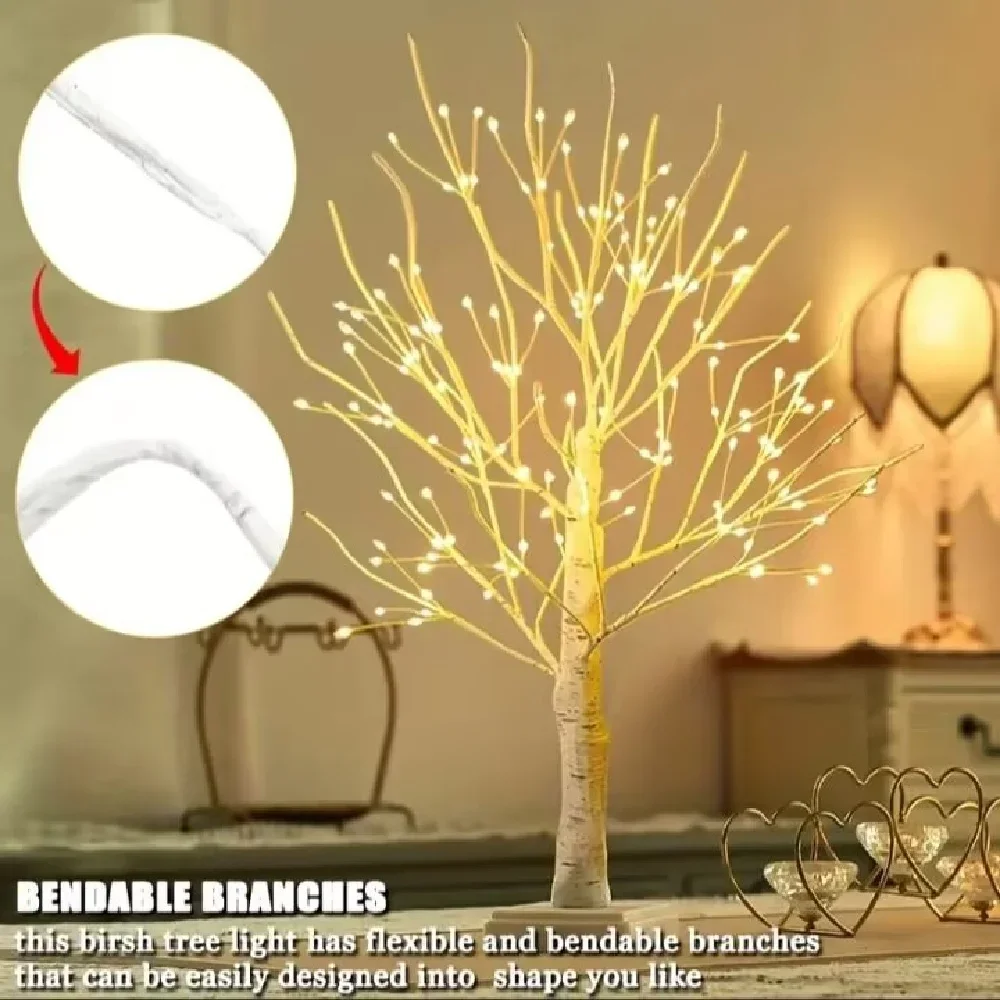 Nice 1PC 144LEDs DIY Birch Tree ไฟ,USB Powered โคมไฟตั้งโต๊ะ, ในร่มกลางแจ้งตกแต่งสําหรับงานแต่งงาน, คริสต์มาสและขอบคุณพระเจ้า