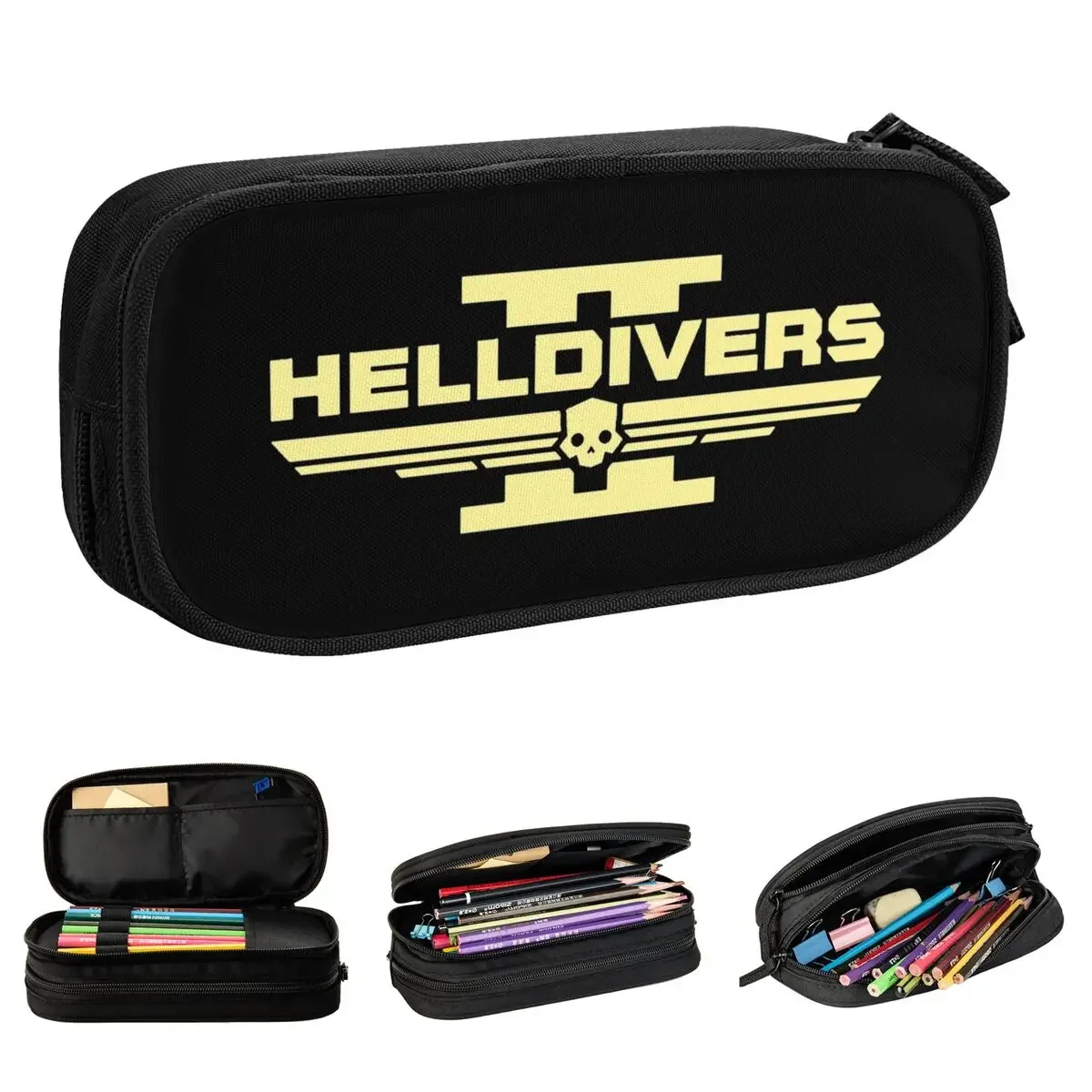 Helldivers Video Game Pencil Cases Creative Pen Box Pencil Bags Girls Boys Big Capacity Students School Gifts Pencil Pouch