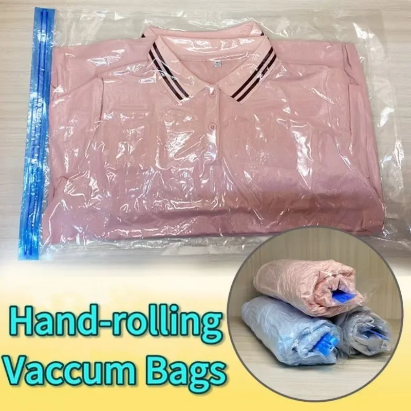 Handgerollter Vakuum-Aufbewahrungsbeutel für Kleidung, großer, vakuumversiegelter Kompressionsbeutel, Vakuumbeutel, Heim-Vakuum, saisonale Übergang
