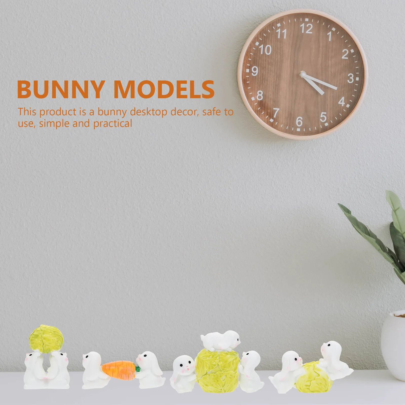 4Pcs Vivid Bunny Shape Resin Decor Creative Mini Rabbit Adorn for Micro Landscape Garden Desk Celebration Party Home Decorative