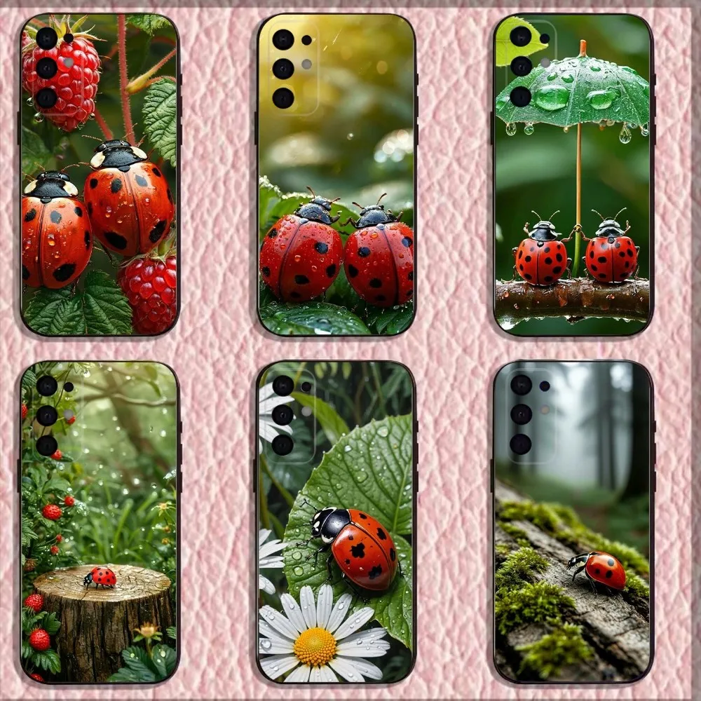 

Insect Beautiful Ladybugs Phone Case For Samsung S25,S24,S21,S22,S23,S30,Ultra,S20,Plus,Fe,Lite,Note,10,9,5G Black Cover