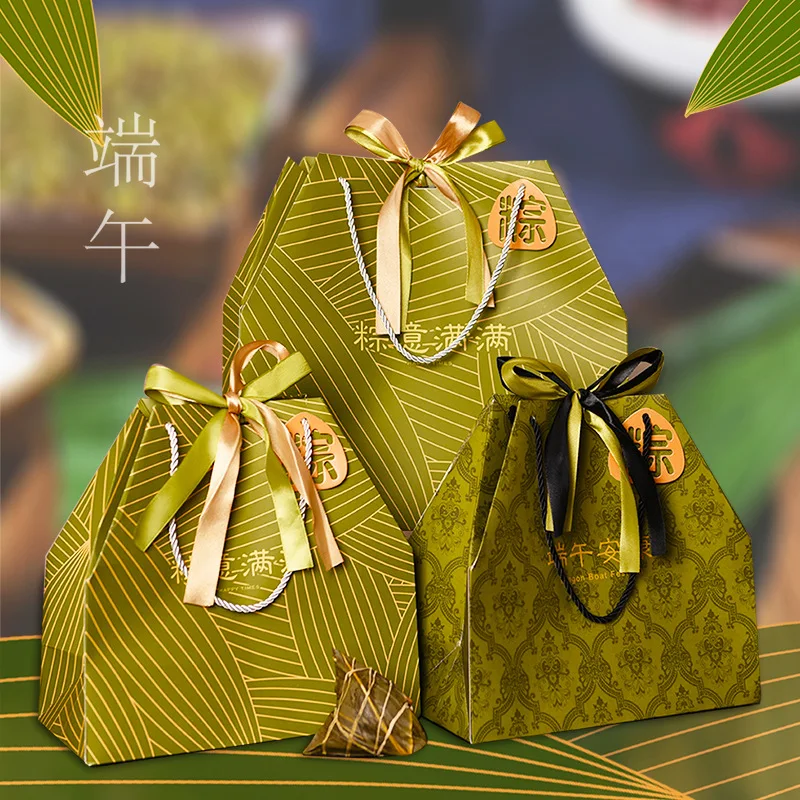 Dragon Boat Festival Bulk Zongzi Packaging Holiday Gift Bag with Ribbon