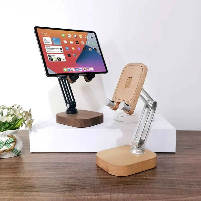 검은 호두나무 알루미늄 합금 접이식 휴대전화 태블릿/컴퓨터 스탠드