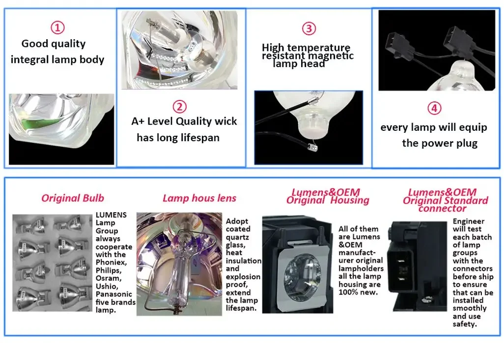 ELPLP88 de alto brillo para Epson EB-S27 EB-X31 EB-W29 VS240 VS345 EB-965H PowerLite 965H EX7240 (sin mercurio, alimentado por LED)