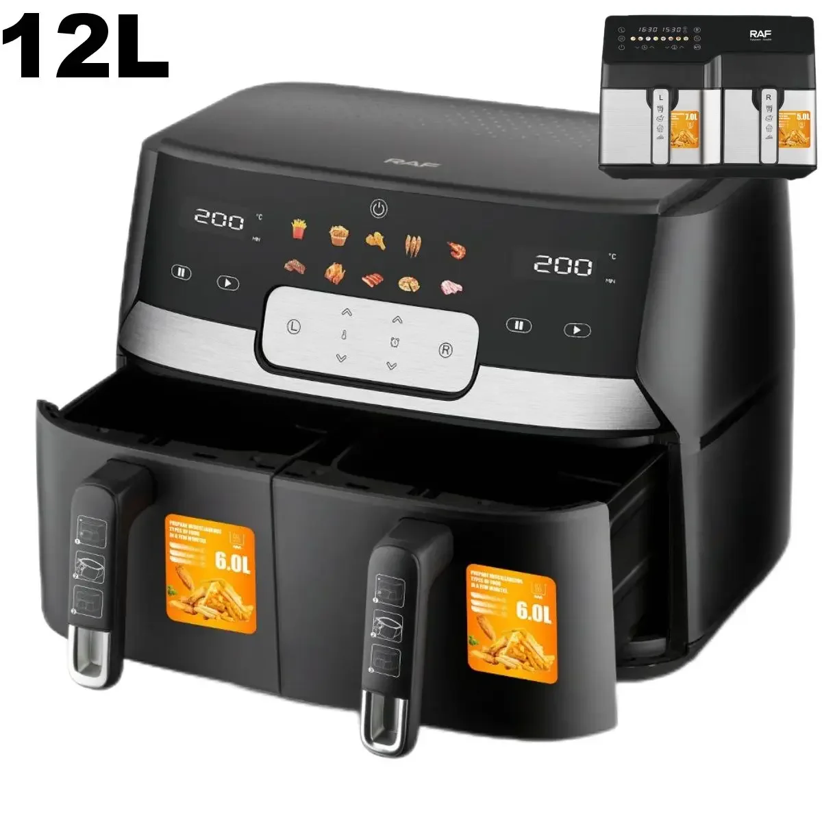 In stock 12L digital double drawer ninja foodi max dual zone 9.5l air fryer af400eu livre de recettes air fryer en franais