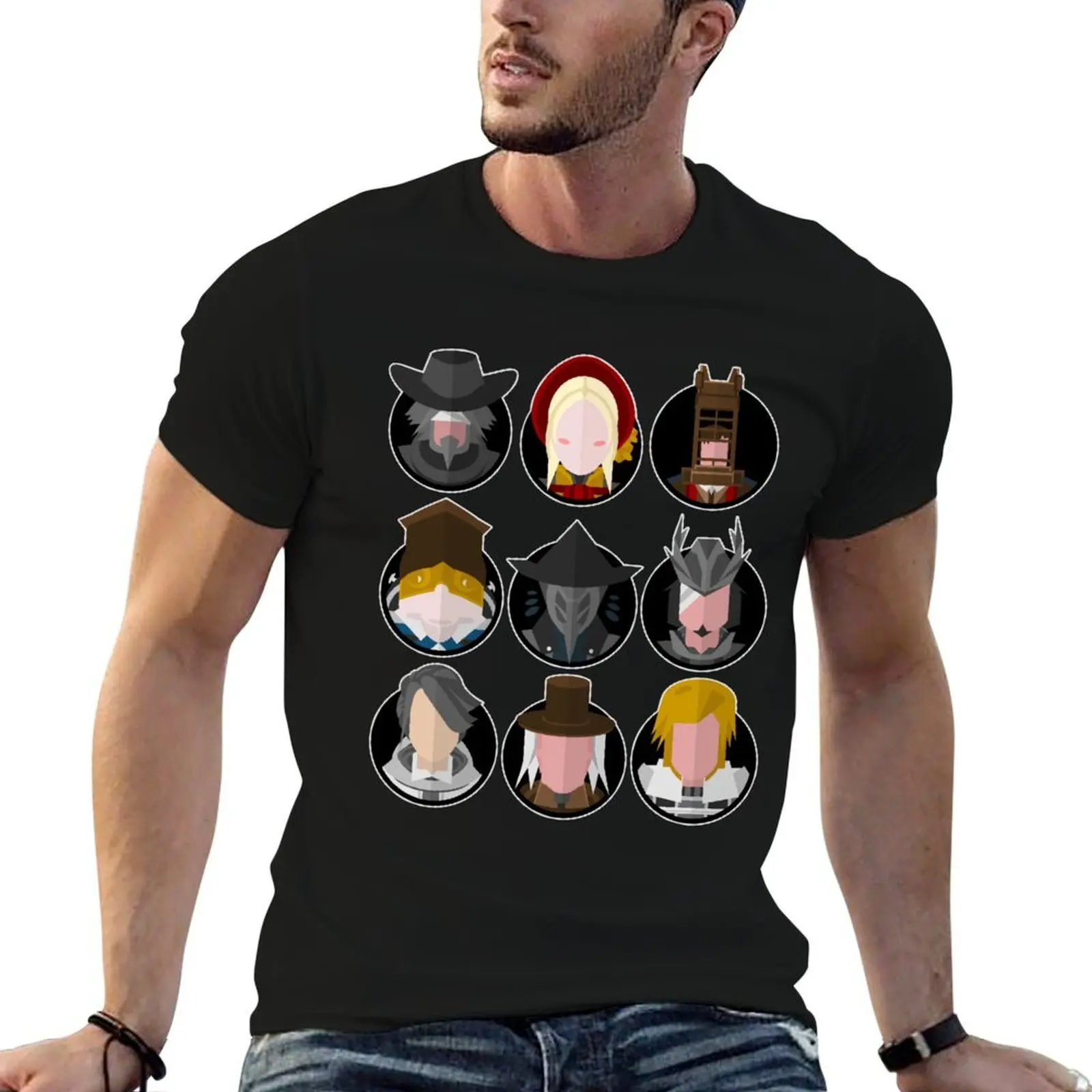 

Faces of Bloodborne T-Shirt anime tshirt cotton t shirt pack T-Shirt