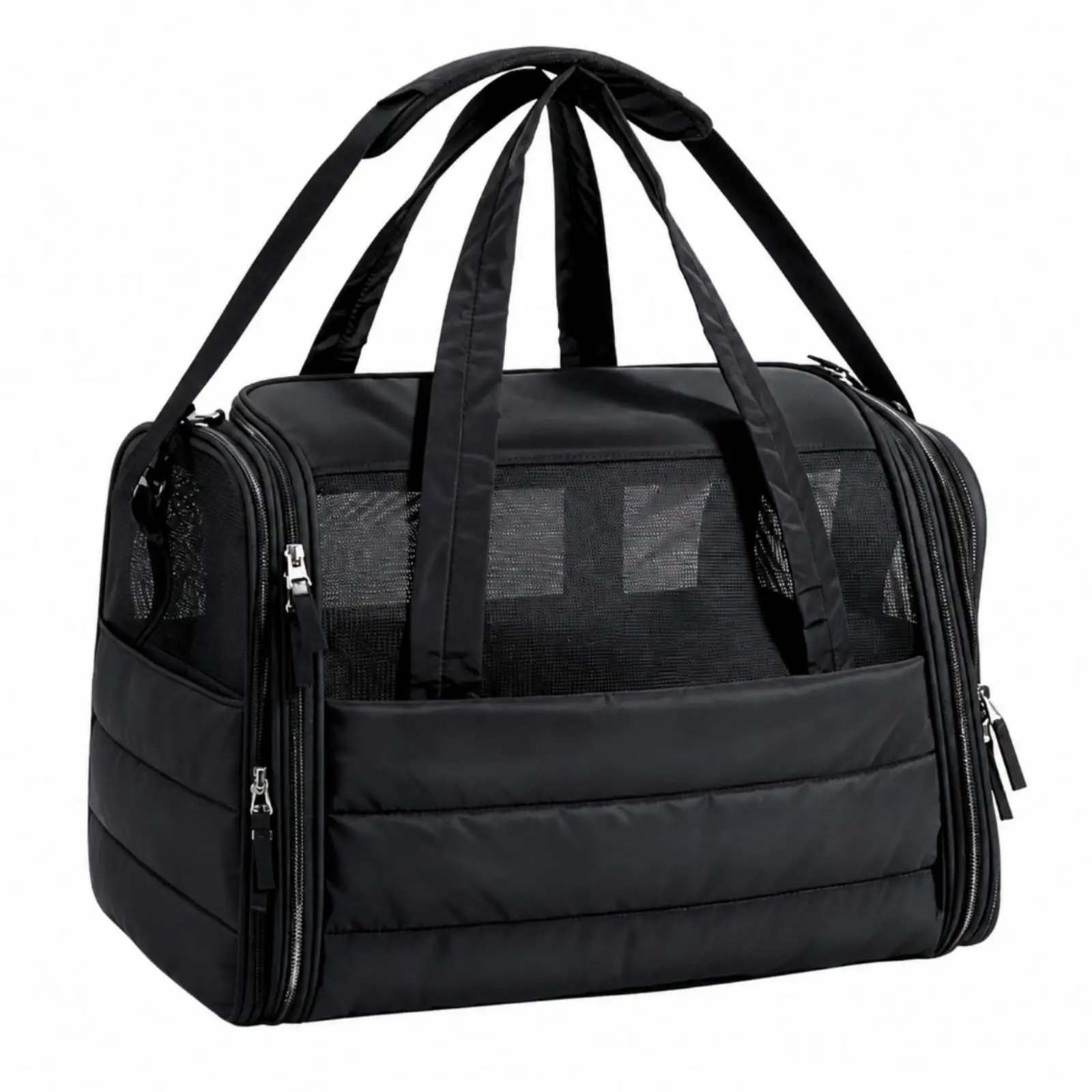 Airline Pet Carrier Bag for Cat Small Puppy Travel Carrier with Mesh Panels and Comfortable Shoulder Strap