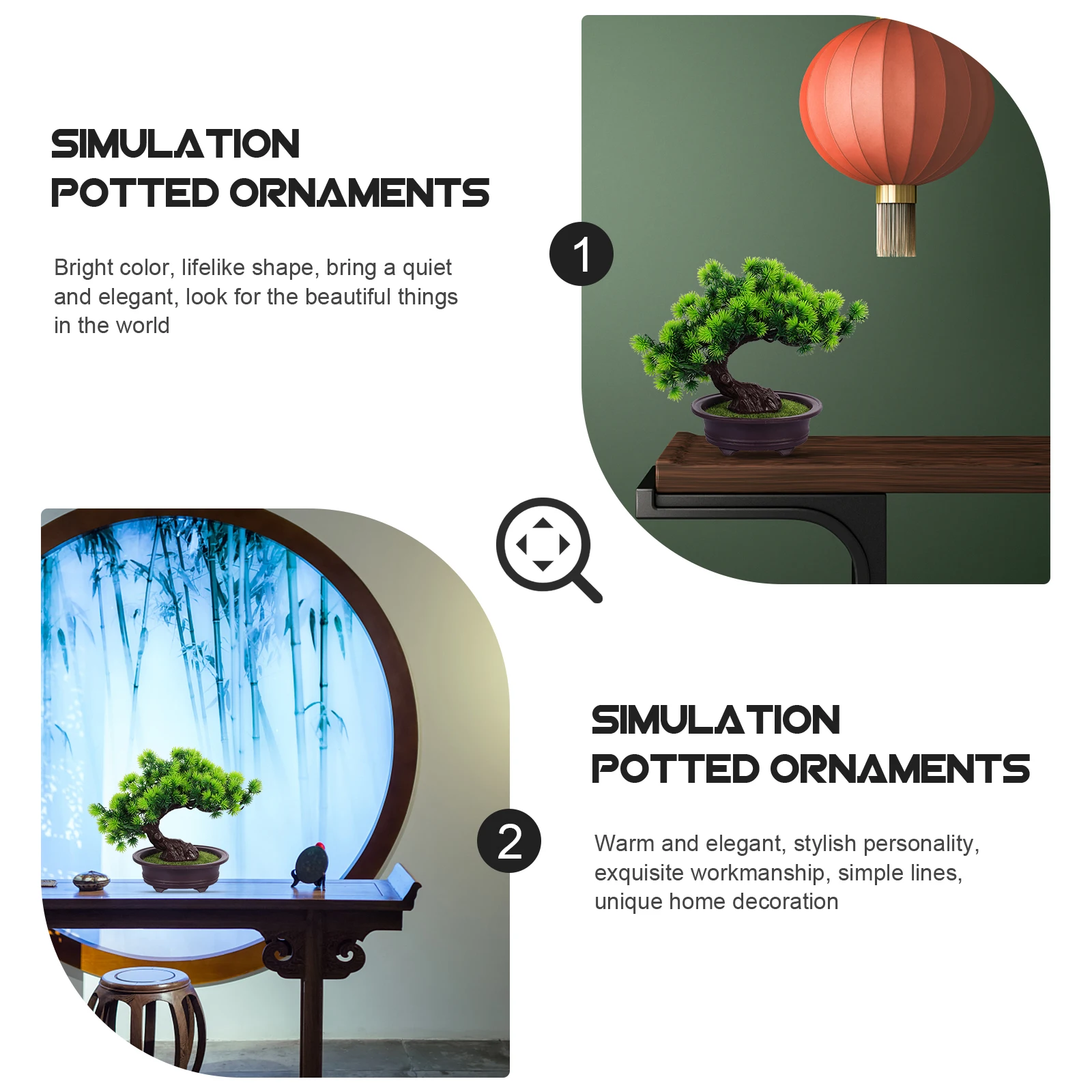 

Artificial Pine Potted Plant Bright Color Lifelike Shape Bonsai Trees Fake Decoration Home Hotel Club Restaurant Villa