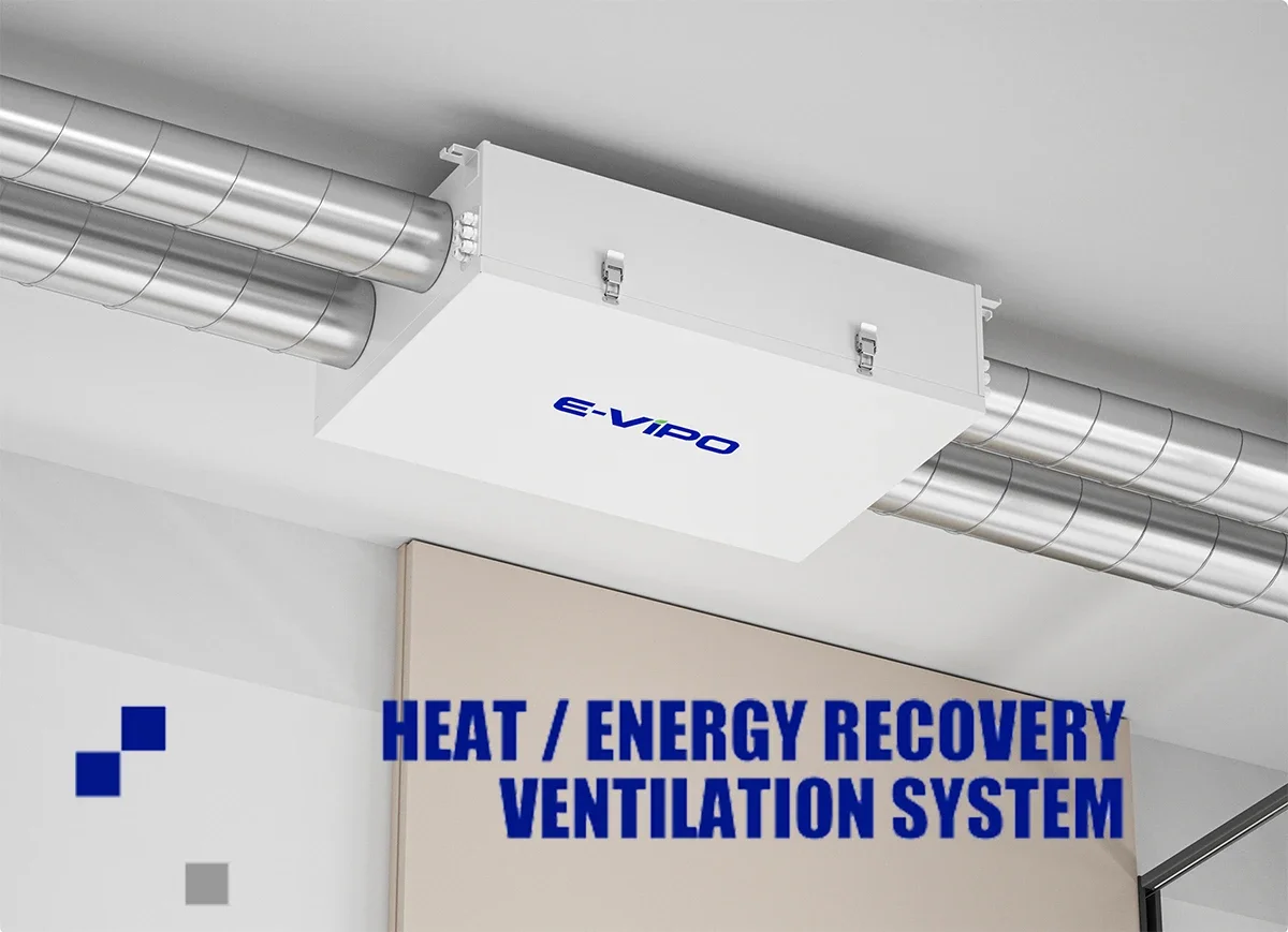 NEW DESIGN E-VIPO HRV Ventilation Residential House ERV Ventilation Double Flux Ceiling Mounted Home Ventilation System