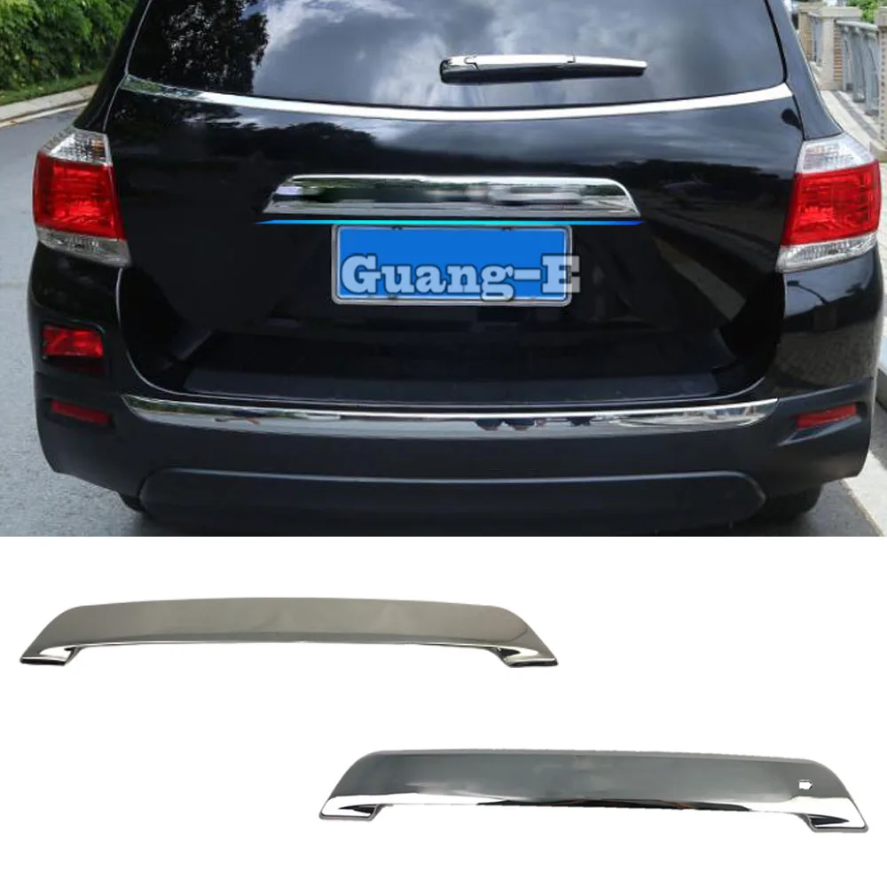 Car Rear Door License Tailgate Bumper Frame Plate Trim Lamp Trunk Stick For Toyota Highlander 2008 2009 2010 2011 2012 2013 2014