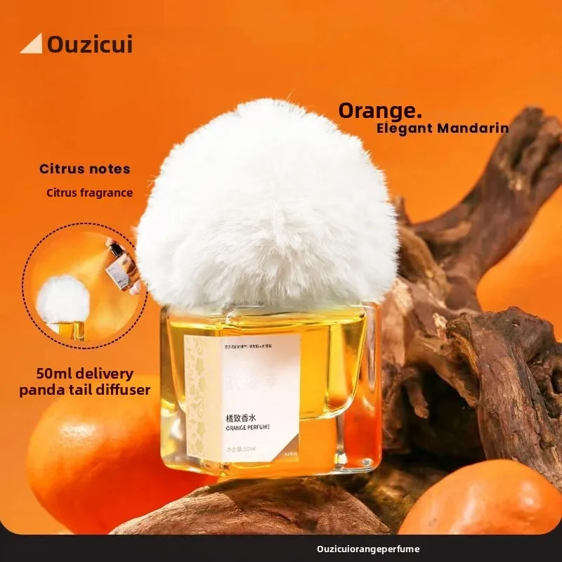 

50ml Fresh Citrus Eau de Parfum Light Fragrance, Panda Tail Pom-pom Popular Citrus-Scented Perfume perfume feminino inportados