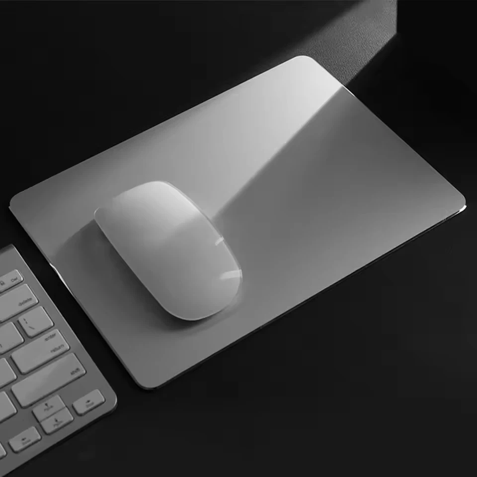 Aluminum Metal Mouse Pad Mat Hard Smooth Matte Thin Non-Slip Waterproof Fast and Accurate Control Mousepad for Office Home view 4