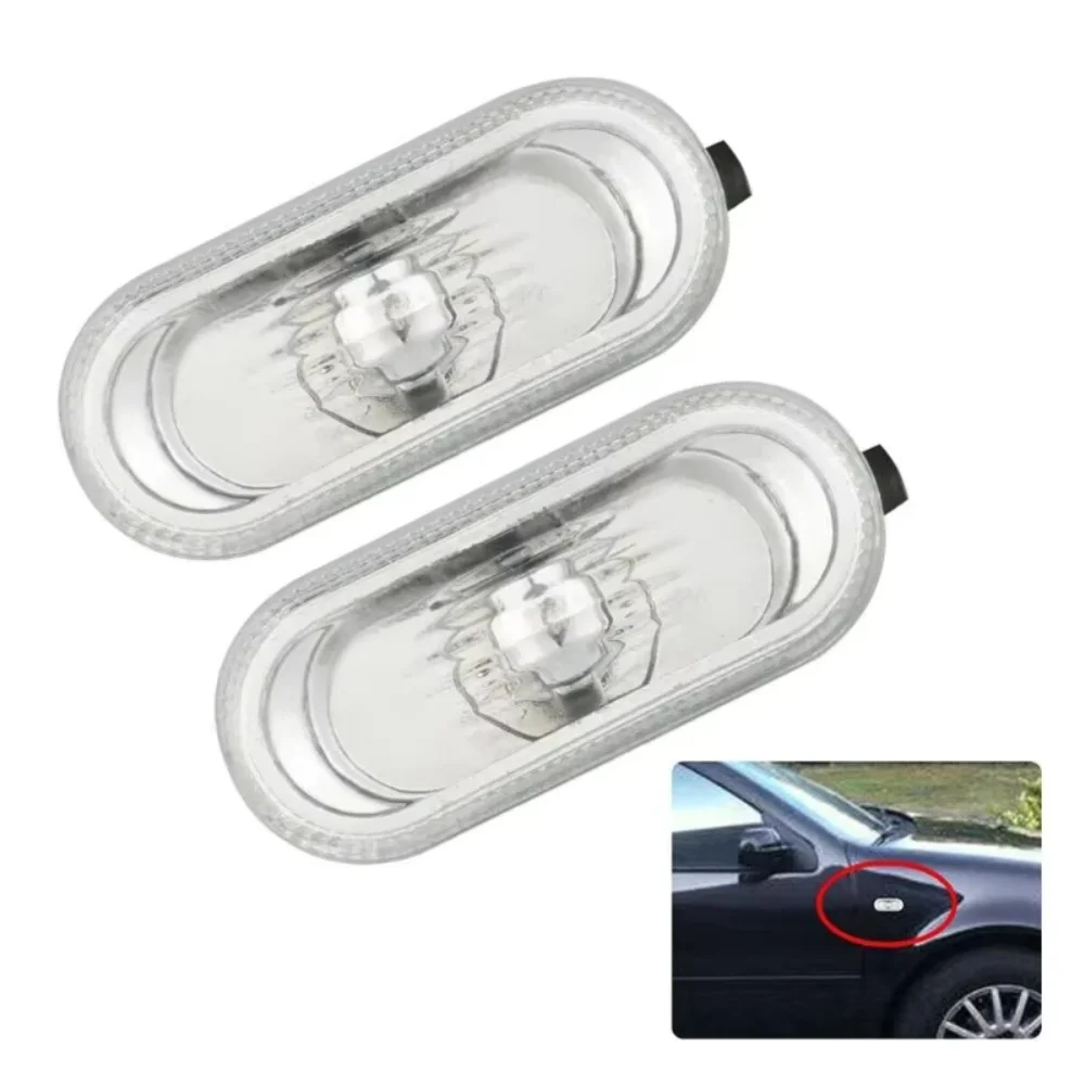 2pcs Car Side Marker Lights Auto Turn Signal Lamp Warning Lights Compatible for Volkswagen Golf 4 Mk4 Bora Vento Seat Jetta A4