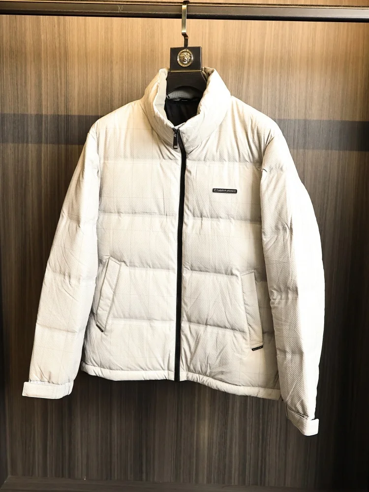 

H-Home Cloud-Like Lightweight 90 White Du down Men's Parka Faionable Urban Sle Windproof Thiened Long Sve Zipper C...