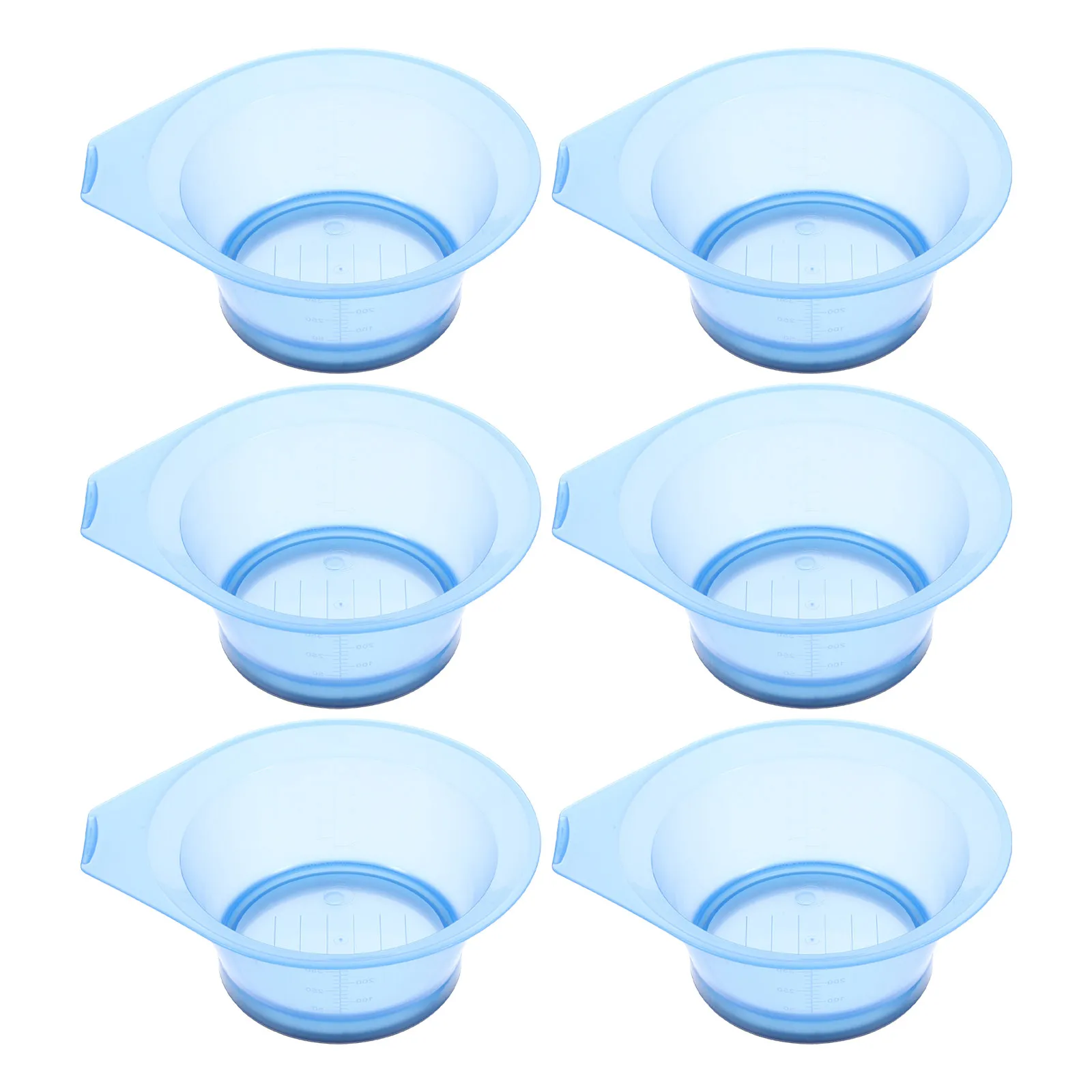 

6Pcs Hairdressing Bowl Plastic Transparent Hair Dye Mixing Bowls Reusable Salon Tools Essential DIY Hair Color Accessories