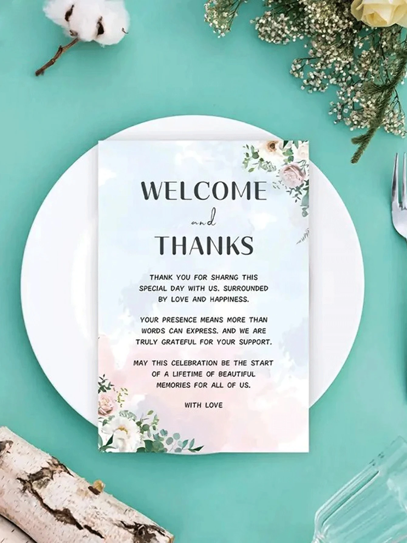 شخصية مخصصة الزفاف شكرا لك بطاقات الأزهار حديثي الولادة اكسسوارات التخطيط لوازم ضيف ديكور للطاولات حفلات الزفاف الخطوبة #5