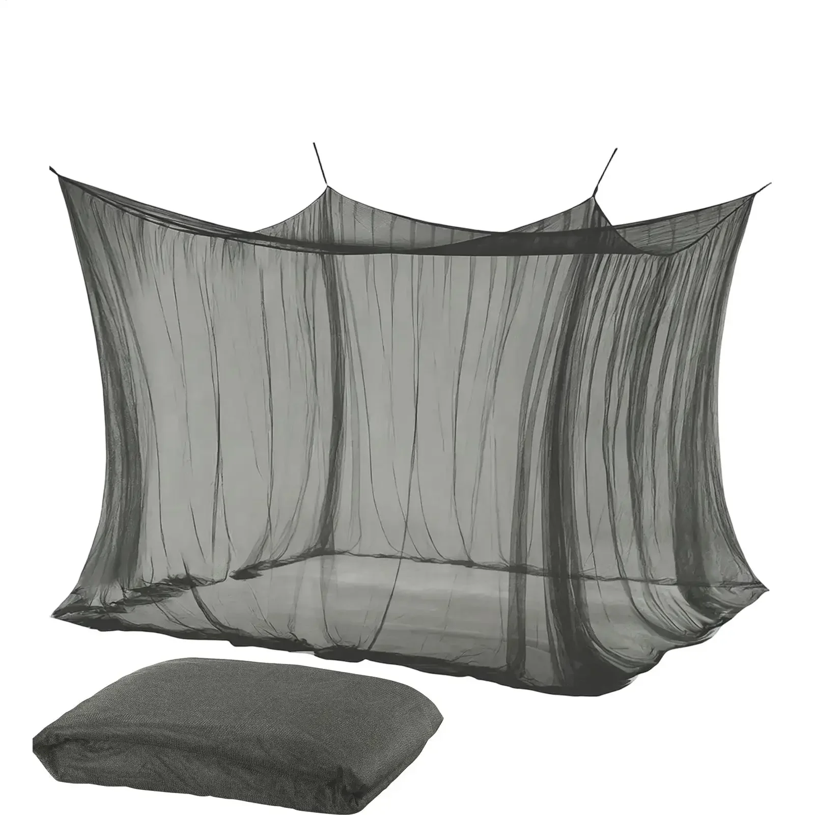 Oversized Square Mosquito Net 4 Corner Camping Cot Mesh Drapes Enclosed Portable Camping Tent 9.84x9.84x8.2ft for Tables Chair