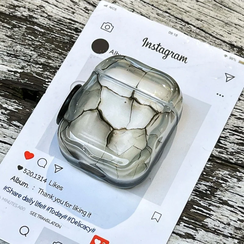 Funda para auriculares Apple con textura de tono tierra personalizada, Compatible con Appleairpods2/funda protectora minimalista PRO3/PRO