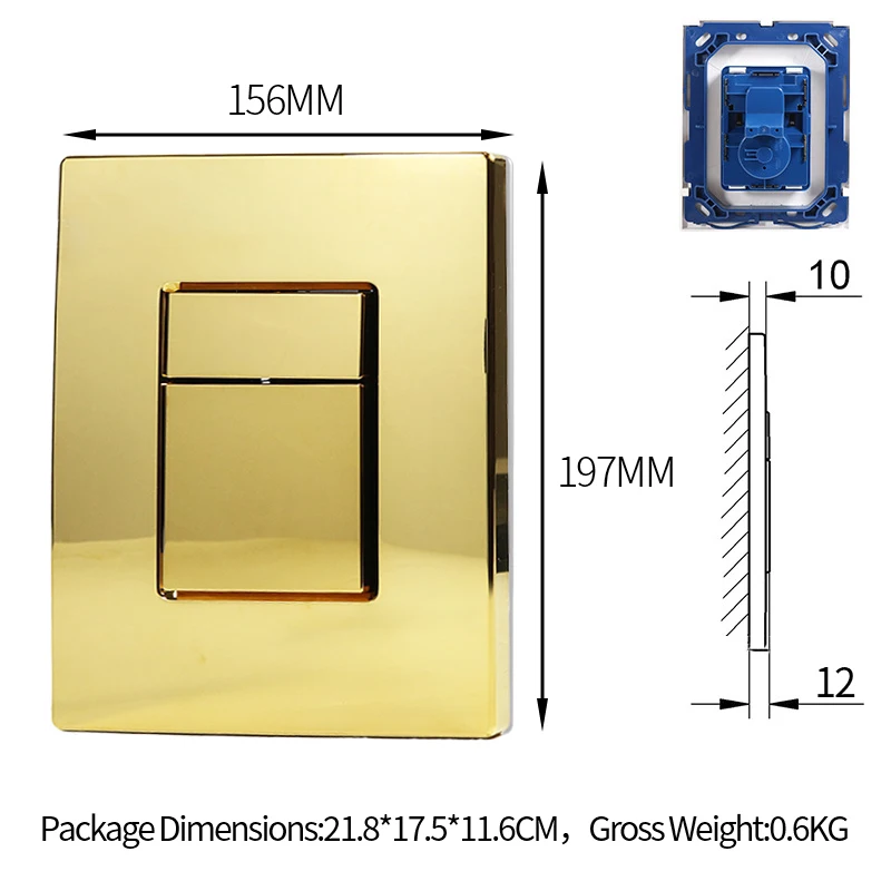 

Dual Flush Push Button Plate in Shiny Gold Compatible with Grohe SKATE COSMOPOLITAN 38732GL0 Toilet Accessory