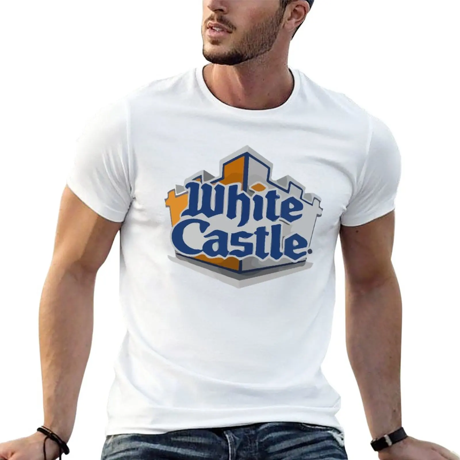 WHITE CASTLE T-Shirt summer top man clothes aesthetic clothes Short sleeve tee men