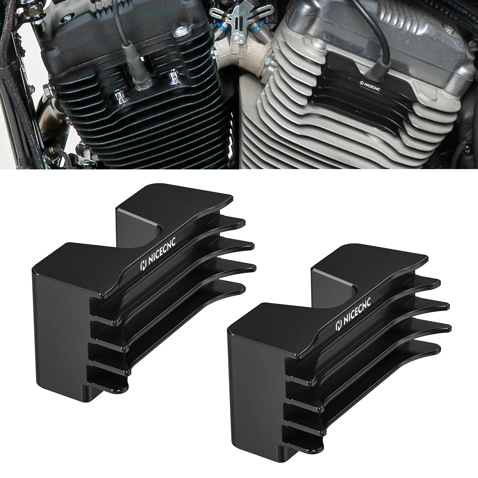 

Finned Spark Plug Covers for Harley Iron 1200 XL1200NS Iron 883 XL883N Forty Eight XL1200X Sportster 1200 Nightster XL1200N