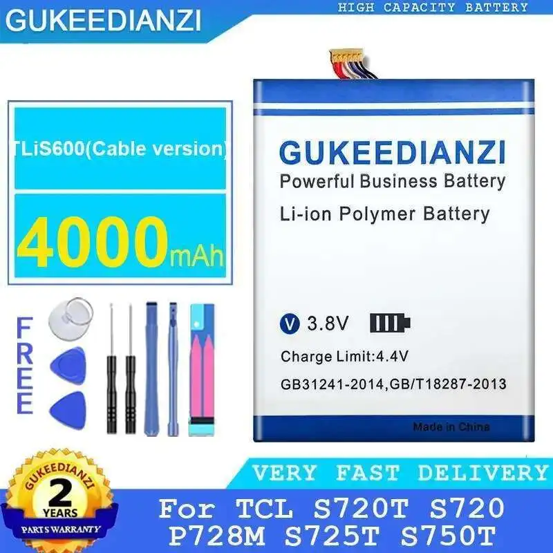 

Mobile Phone Battery Tlis600 Cable Version 4000Mah For Tcl S720T S720 P728M S725T S750T